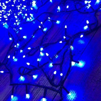 Гирлянда-нить (String-Lights) 200B-3 внутренняя, с чёрным проводом, 10м (Синий цвет) DP-10596 фото