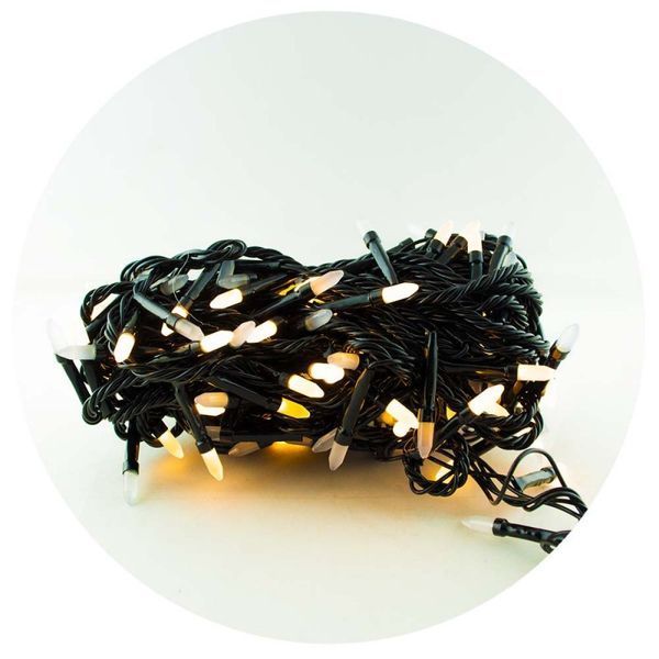 Гирлянда-нить (String-Lights) 100WW-3 внутренняя, с чёрным проводом, 7м (Цвет: белый-теплый) DP-11868 фото