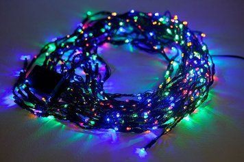 Гирлянда-нить (String-Lights) 40Plastic-4 внутренняя, с чёрным проводом, 5м (Разноцветная) DP-8859 фото