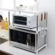 Полиця органайзер для мікрохвильової печі Wellamart кухонний стелаж розсувний з гачками на три полиці для НВЧ печі 5096662543 фото 3