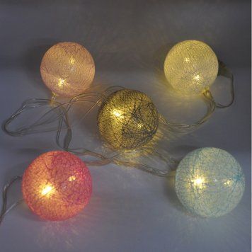 Гирлянда-нить (String-Lights) Line Ball 10 M-1 универсальная, с прозрачным проводом, 2м (Цвет: Белый-теплый) DP-НФ-00005664 фото