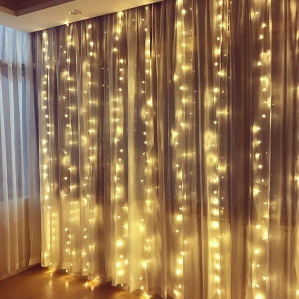 Гірлянда-водоспад (Curtain-Lights) Itrains 320M-2 внутрішня, із прозорим проводом, 3*1.5м Колір: Білий теплий DP-НФ-00005880 фото