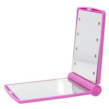 Зеркало косметическое Travel Mirror Pink с LED подсветкой на 8 светодиодов 2053114586 фото