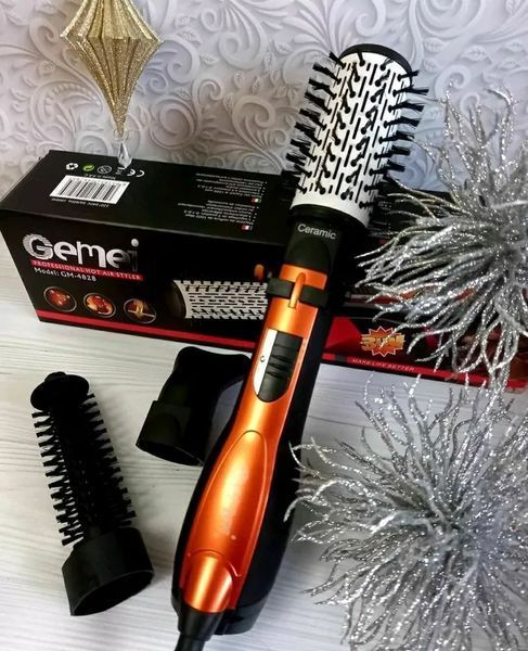 Фен гребінець, що обертається, з насадками Gemei GM-4828 повітряний стайлер для укладання волосся mu8855201236 фото