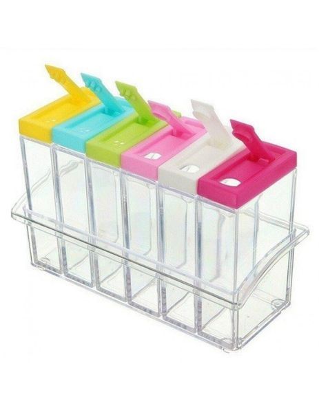 Набір Контейнерів Для Спецій Seasoning Six Piece Set На підставці NEO-0454 фото