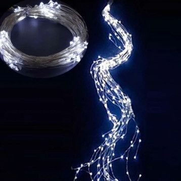 Гірлянда-роса (Copper Wire) 200W-2 внутрішня, з прозорим проводом, 2м, "Кінський хвіст" (Колір: Білий) DP-НФ-00005814 фото