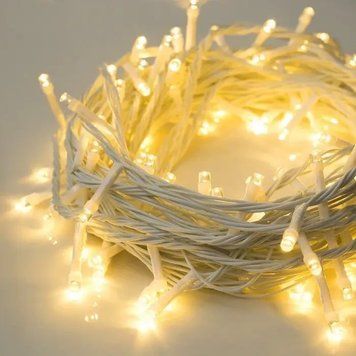 Гирлянда-нить (String-Lights) 200WW-6-1 внутренняя, с белым проводом, 12м (Цвет: Белый-теплый) DP-НФ-00005671 фото