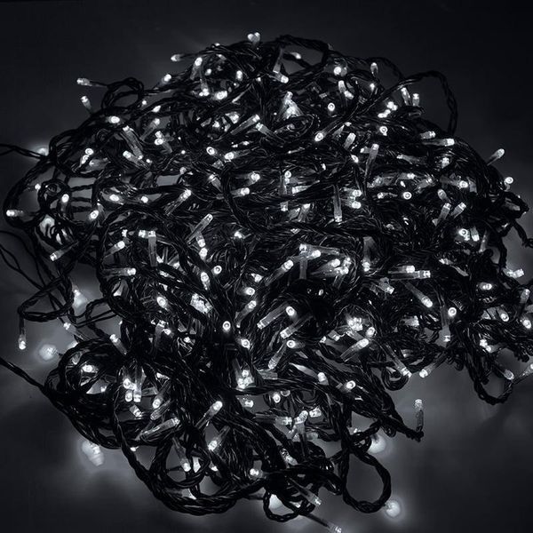 Гірлянда-нитка (String-Lights) 100W-3 внутрішня, з чорним дротом, 7м (Білий колір) DP-10594 фото