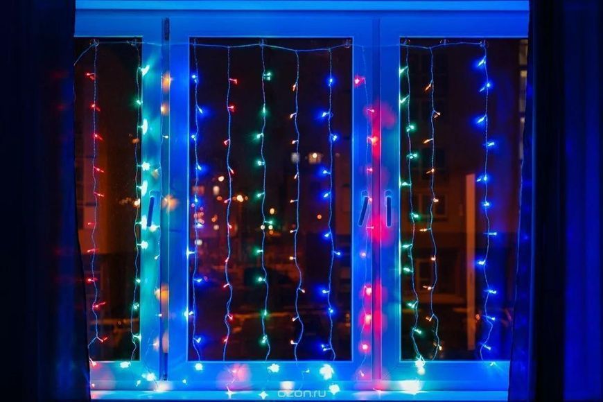 Гірлянда-водоспад (Curtain-Lights) Itrains-480-M внутрішня, з прозорим дротом, 3*3м (Різнокольорова) DP-НФ-00005656 фото