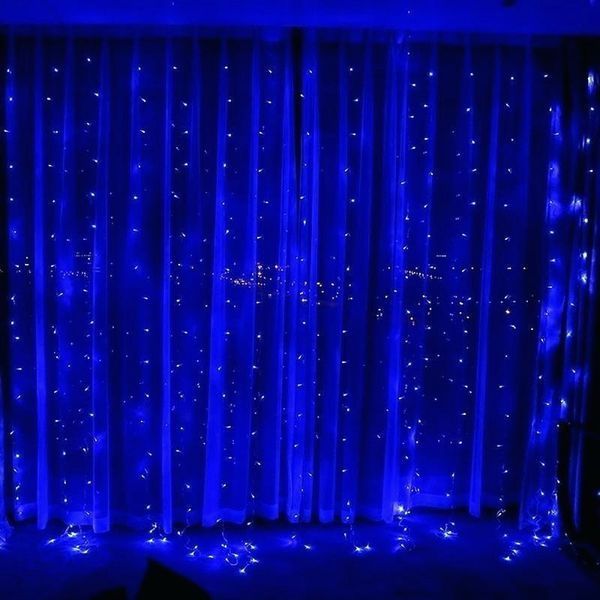 Гірлянда-водоспад (Curtain-Lights) Itrains 240B-2 внутрішня, з прозорим дротом, 2*2м (Колір: Синій) DP-НФ-00005830 фото